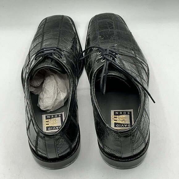NEW David Eden Mens Crocodile Dress Shoes Black SZ 9 main image 10